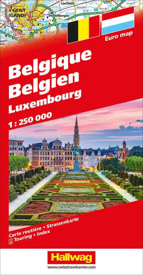 Belgien, Luxemburg, Strassenkarte 1:250'000