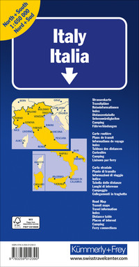 Italien (Nord+Süd), Strassenkarte 1:650 000