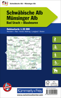 Deutschland, Schwäbische Alb - Münsinger Alb, Nr. 42, Outdoorkarte 1:35'000