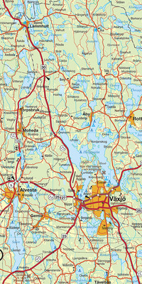 Schweden-Süd (Süd), Malmö - Växjö - Kalmar, Nr. 1, Strassenkarte 1:250'000