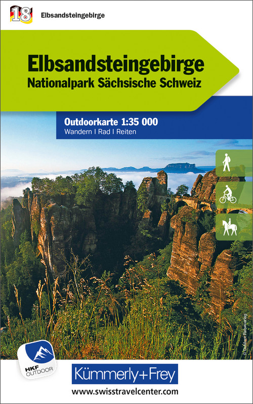 Allemagne, Monts de grès de l'Elbe, Nr. 18, Carte outdoor 1:35'000