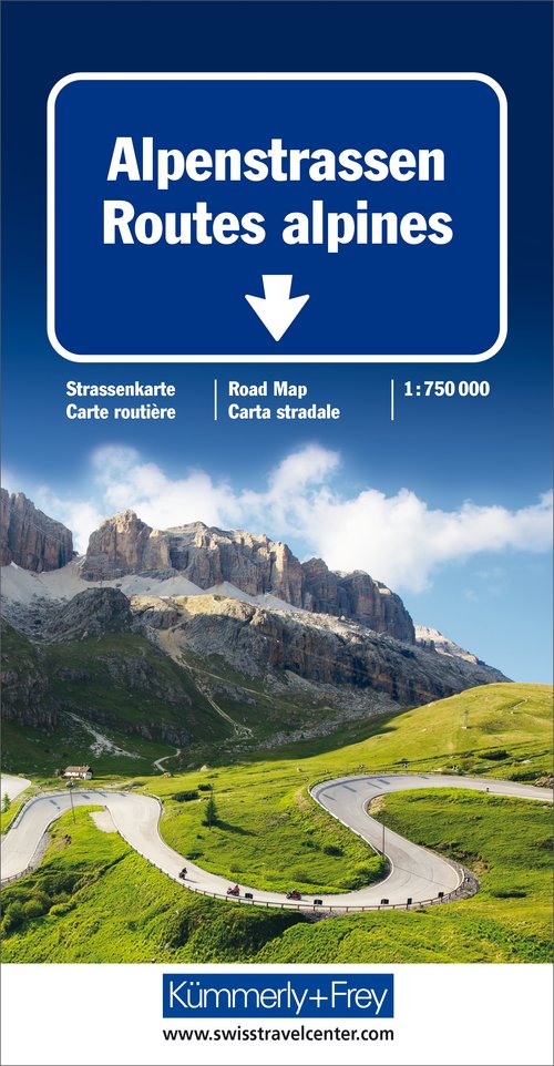 Alpenstrassen, Strassenkarte 1:750'000