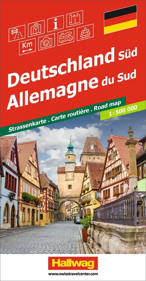 Deutschland Süd Strassenkarte 1:500 000