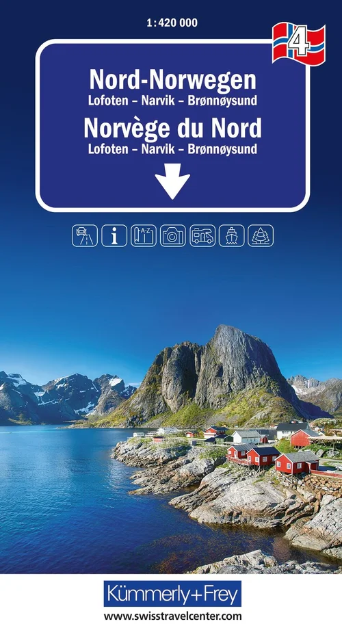Nord-Norwegen, Lofoten, Narvik, Brønnøysund, Nr. 04, Strassenkarte 1:420'000 Nord-Norwegen, Lofoten, Narvik, Brønnøysund, Nr. 04, Strassenkarte 1:420'000