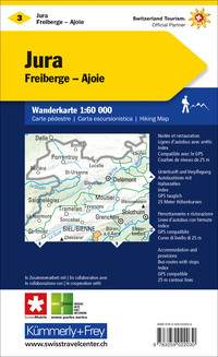 Schweiz, Jura - Freiberge - Ajoie, Nr. 03, Wanderkarte 1:60'000 Schweiz, Jura - Freiberge - Ajoie, Nr. 03, Wanderkarte 1:60'000