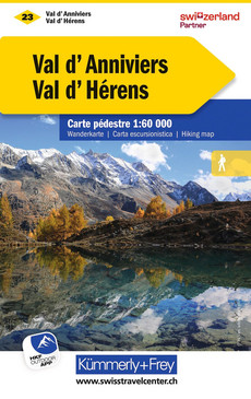 Schweiz, Val d'Anniviers, Val d'Hérens, Nr. 23, Wanderkarte 1:60'000