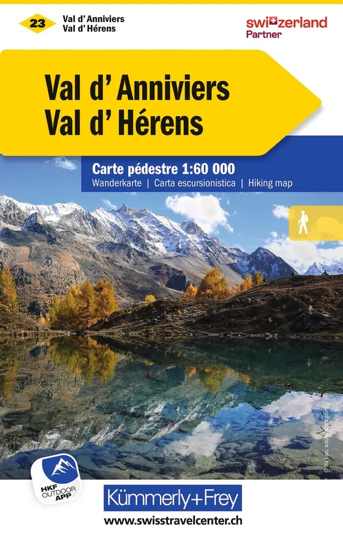 Schweiz, Val d'Anniviers, Val d'Hérens, Nr. 23, Wanderkarte 1:60'000 Schweiz, Val d'Anniviers, Val d'Hérens, Nr. 23, Wanderkarte 1:60'000