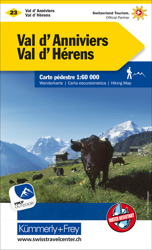 Schweiz, Val d'Anniviers, Val d'Hérens, Montana, Nr. 23, Wanderkarte 1:60'000