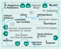 KOMPASS Wanderkarte 58 Sextner Dolomiten, Dolomit di Sesto, Toblach, Dobbiaco, Innichen, San Candido, Lienz