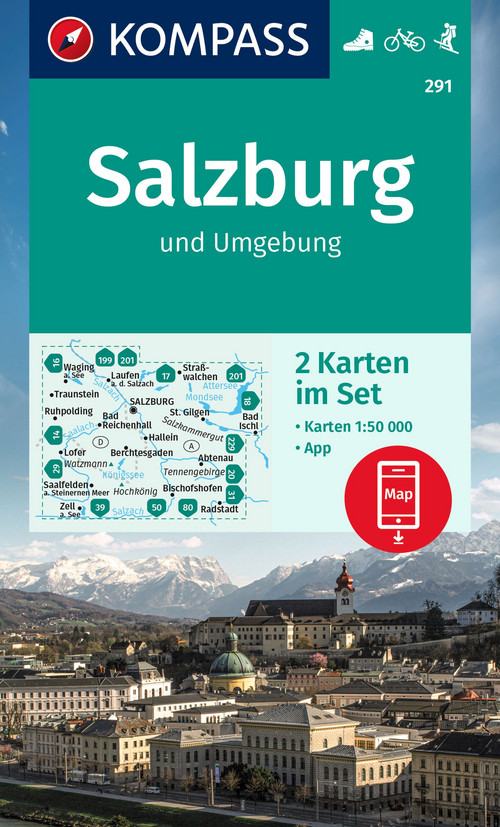 KOMPASS Wanderkarten-Set 291 Salzburg und Umgebung (2 Karten) 1:50.000