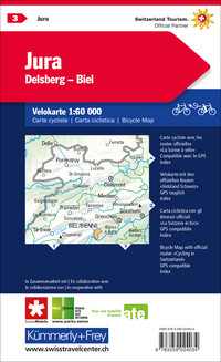 Schweiz, Jura, Delémont, Biel, Nr. 3, Velokarte 1:60'000 Schweiz, Jura, Delémont, Biel, Nr. 3, Velokarte 1:60'000