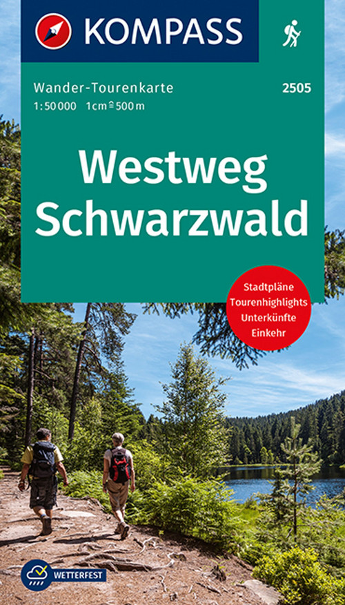 KOMPASS Wander-Tourenkarte 2505 Westweg Schwarzwald