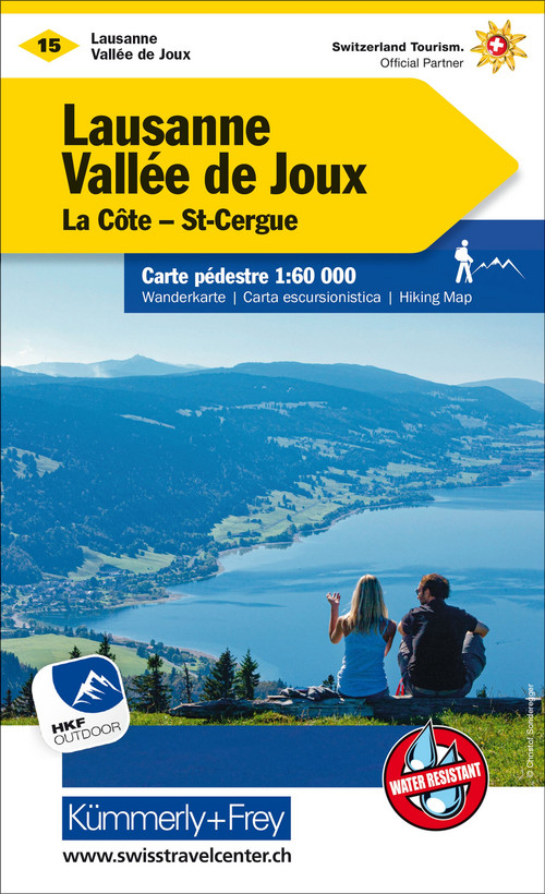 Swiss, Lausanne - Vallée de Joux, Nr. 15, Carte de randonnée 1:60'000