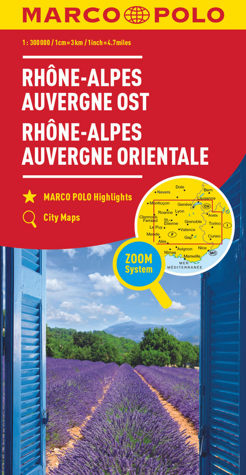 MARCO POLO Regionalkarte Frankreich: Rhône-Alpes, Auvergne Ost 1:300 000