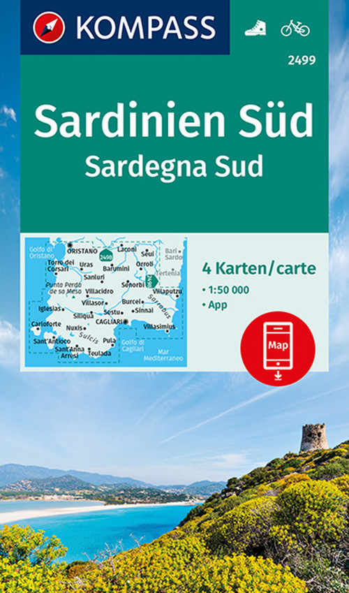 KOMPASS Wanderkarte 2499 Sardinien Süd, Sardegna Sud