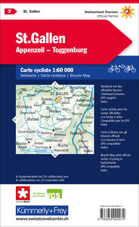 Schweiz, St. Gallen, Appenzell - Toggenburg, Nr. 07, Velokarte 1:60'000