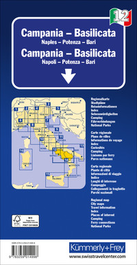 Italien, Kampanien - Basilicata Nr. 12, Regionalkarte 1:200 000