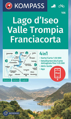 KOMPASS Wanderkarte 106 Lago d'Iseo, Valle Trompia, Franciacorta 1:50.000