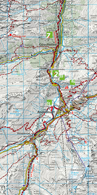 Switzerland, Gotthard, Grimsel - Susten - Oberalp, No. 19, Hiking map 1:60'000