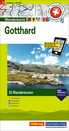 Schweiz, Gotthard , Nr. 17, Wandertourenkarte 1:50'000