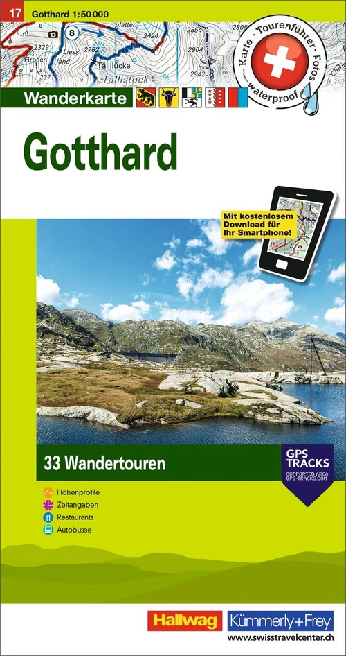 Schweiz, Gotthard , Nr. 17, Wandertourenkarte 1:50'000 Schweiz, Gotthard , Nr. 17, Wandertourenkarte 1:50'000
