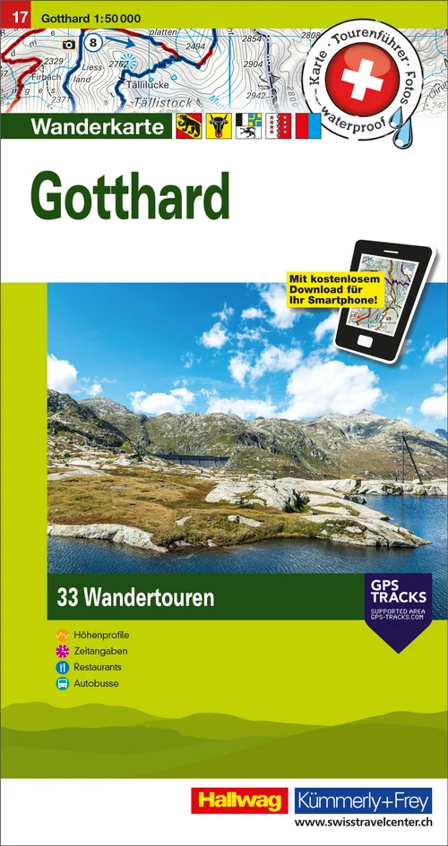 Schweiz, Gotthard , Nr. 17, Wandertourenkarte 1:50'000