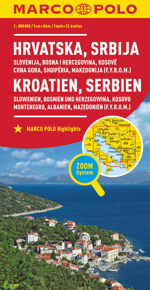 MARCO POLO Länderkarte Kroatien, Serbien, Bosnien und Herzegowina 1:800.000