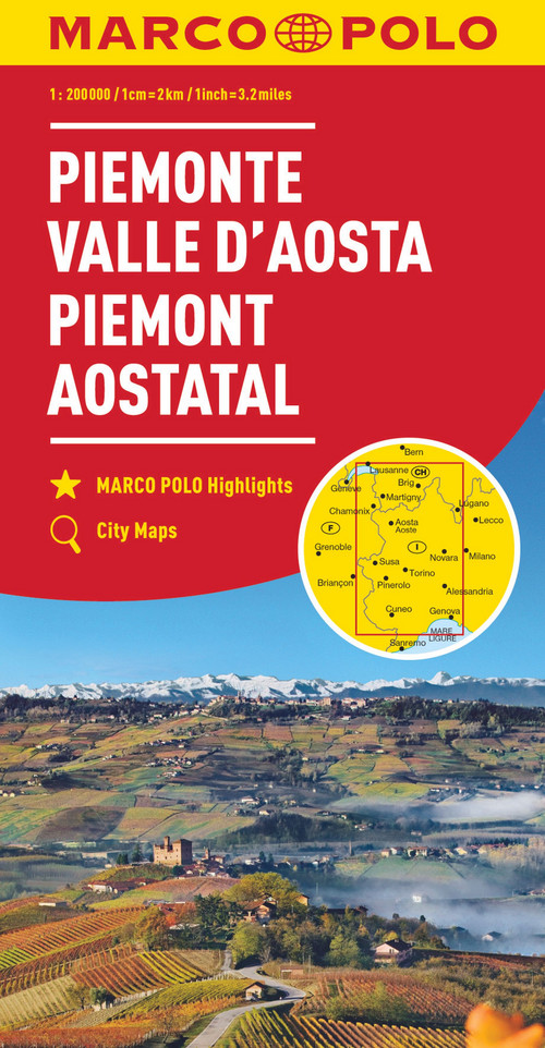 MARCO POLO Karte Blatt Italien 1 Piemont, Aostatal 1:200 000