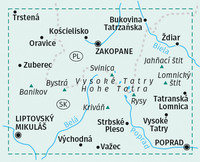 KOMPASS Wanderkarte 2100 Tatra, Hohe, Westliche, Belaer, Tatry, Vysoké, Západné, Belianske
