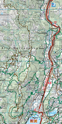 Switzerland, Lugano, Locarno, Bellinzona, Nr. 16, cycling map 1:60'000