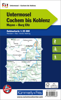 21 Untermosel Cochem bis Koblenz Outdoorkarte Deutschland 1:35 000