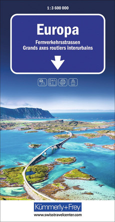 Europe, Long-distance routes, Road Map 1:3.6mio.