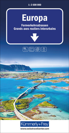 Europa, Fernverkehrsstrassen, Strassenkarte 1:3,6Mio.