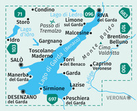 KOMPASS Wanderkarte 102 Gardasee, Lago di Garda, Lake Garda, Monte Baldo 1:50.000