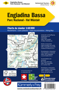 Schweiz, Unterengadin, Nr. 14, Wanderkarte 1:60'000 Schweiz, Unterengadin, Nr. 14, Wanderkarte 1:60'000