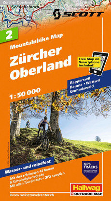 Suisse, Zürcher Oberland, No. 2, carte de VTT 1:50'000