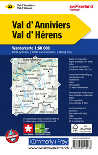 Schweiz, Val d'Anniviers, Val d'Hérens, Nr. 23, Wanderkarte 1:60'000 Schweiz, Val d'Anniviers, Val d'Hérens, Nr. 23, Wanderkarte 1:60'000