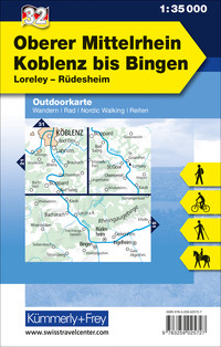 Germany, Upper Middle Rhine, Koblenz - Bingen, Nr. 32, Outdoor map 1:35,000
