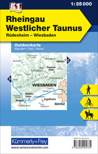 51 Rheingau, Westlicher Taunus, Outdoor Allemagne 1:35 000