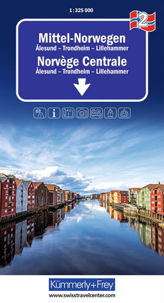 Central Norway, Ålesund, Trondheim, Lillehammer, Nr. 02, Strassenkarte 1:335'000