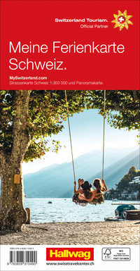 Schweiz, Ferienkarte, Strassenkarte 1:303 000 & Panoramakarte