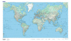The World, physical map 1:50 Mio Poster laminated