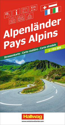 Pays alpins, carte routière 1:750'000