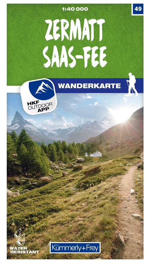 Switzerland, Zermatt, Saas-Fee, No. 49, Hiking Map 1:40'000