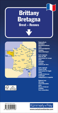 Frankreich, Bretagne, Regionalstrassenkarte 1:200'000