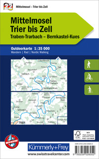 Deutschland, Mittelmosel, Trier bis Zell, Nr. 22, Outdoorkarte 1:35'000 Deutschland, Mittelmosel, Trier bis Zell, Nr. 22, Outdoorkarte 1:35'000