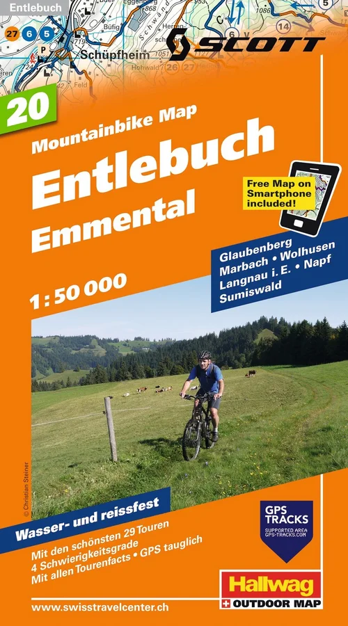 Suisse, Entlebuch - Emmental, No. 20, carte de VTT 1:50'000 Suisse, Entlebuch - Emmental, No. 20, carte de VTT 1:50'000