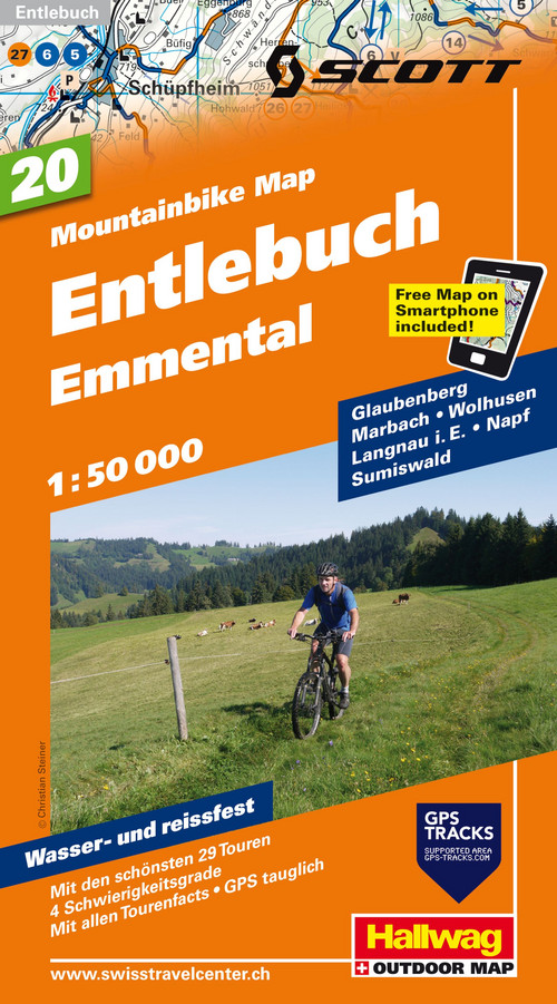 Switzerland, Entlebuch - Emmental, No. 20, Mountain Bike Map 1:50'000