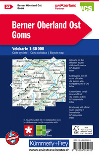 Suisse, Oberland bernois Est - Conches, Nr. 22, carte cycliste 1:60'000 Suisse, Oberland bernois Est - Conches, Nr. 22, carte cycliste 1:60'000
