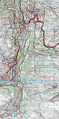 Suisse, Région de la Jungfrau, No. 18, Carte de Randonnée 1:60'000